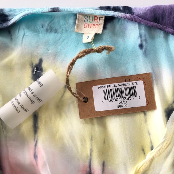 Surf Gypsy Tie-Dye Swim Coverup - Blue, Purple, Yellow - Picture 8 of 9
